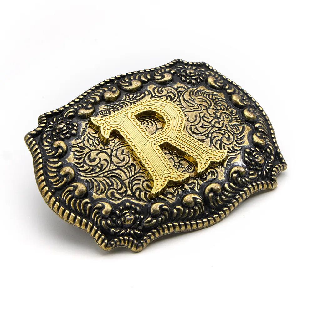 Vintage Cowboy Belt Buckles Western Rodeo Style Personalized Single Initial A-Z| WUTA