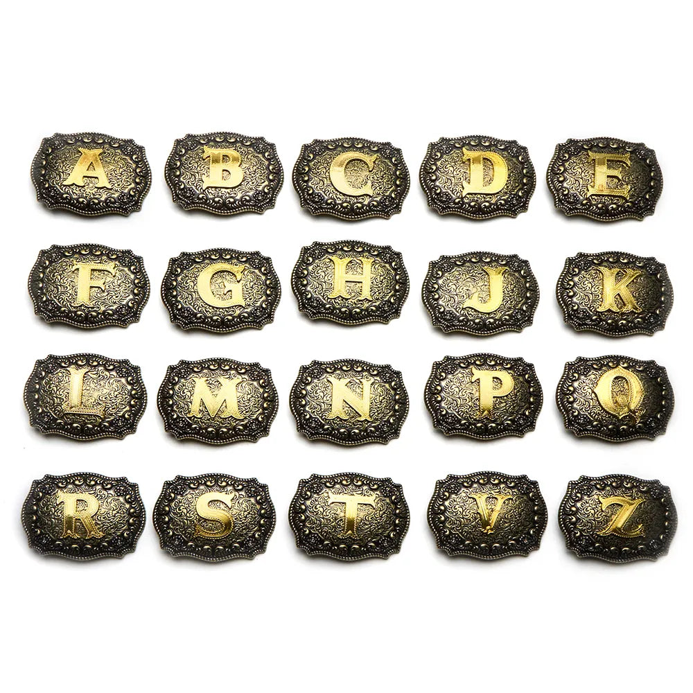 Vintage Cowboy Belt Buckles Western Rodeo Style Personalized Single Initial A-Z| WUTA