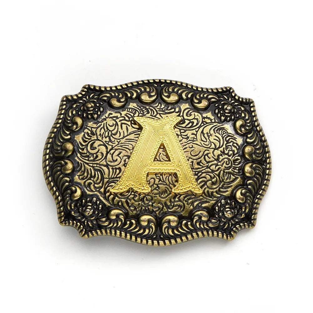 Vintage Cowboy Belt Buckles Western Rodeo Style Personalized Single Initial A-Z| WUTA