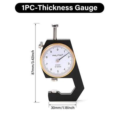WUTA Leather Thickness Gauge Measuring Tools 0-10mm/0.1mm