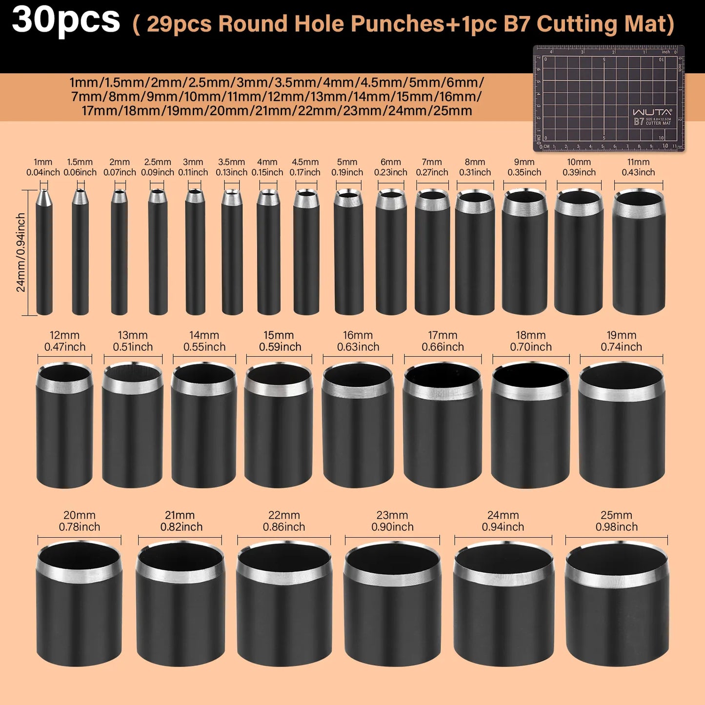 WUTA Leather Circle Cutter Tool-Circle Hole Punch Cutter for Leather, Crafts & DIY Projects