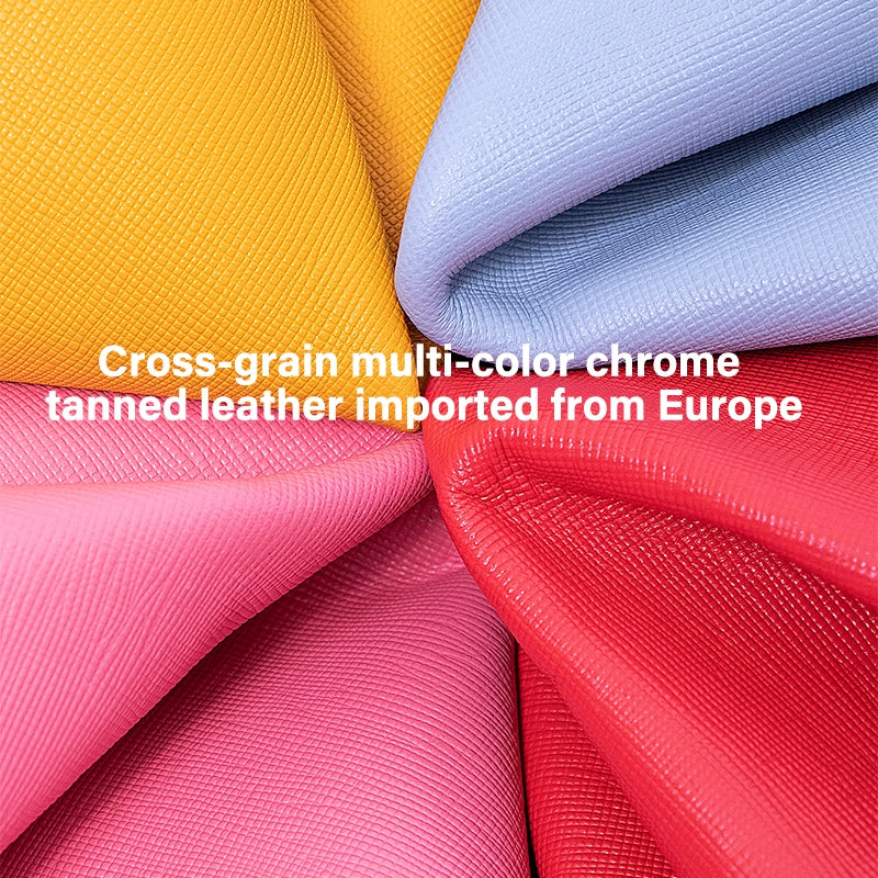 Irregular First Layer Cowhide Genuine Leather Cross Pattern Leather |WUTA