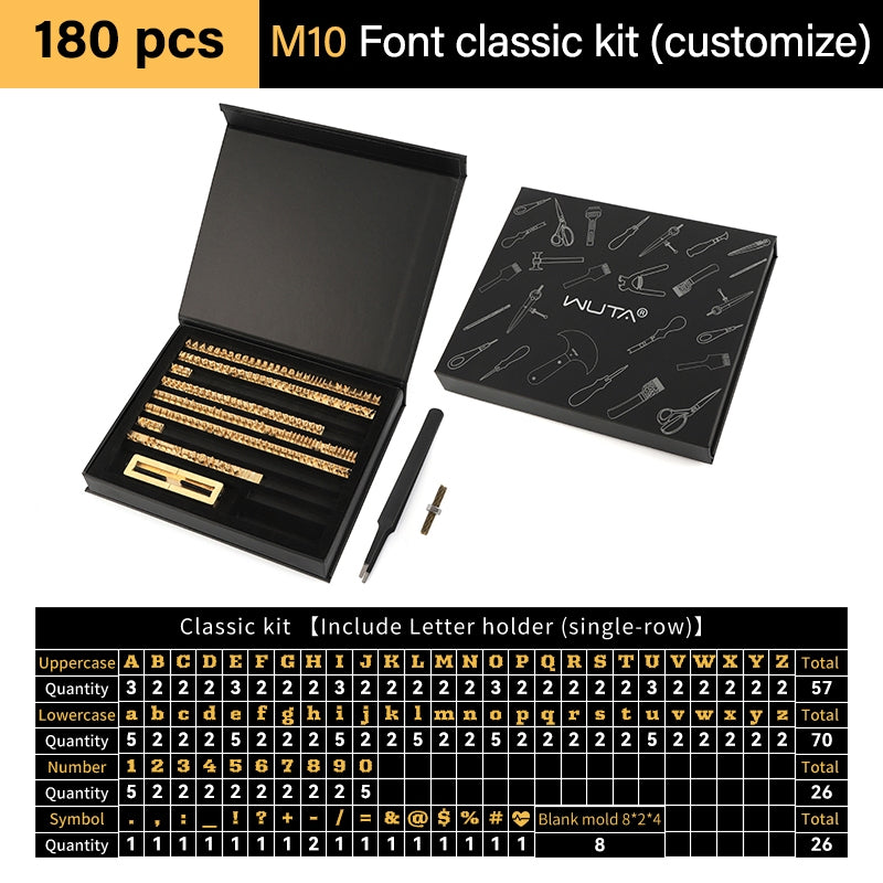Custom Brass Stamping Letters Kit DIY Stamp Copper Numbers Alphabets Symbols Set | WUTA