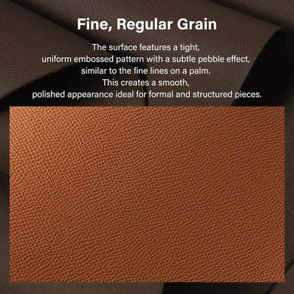 Epsom Calfskin Leather Top Grain Palm Pattern Leather 1/3/5 Sq.ft Irregular | WUTA
