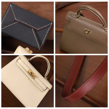 Epsom Calfskin Leather Top Grain Palm Pattern Leather 1/3/5 Sq.ft Irregular | WUTA