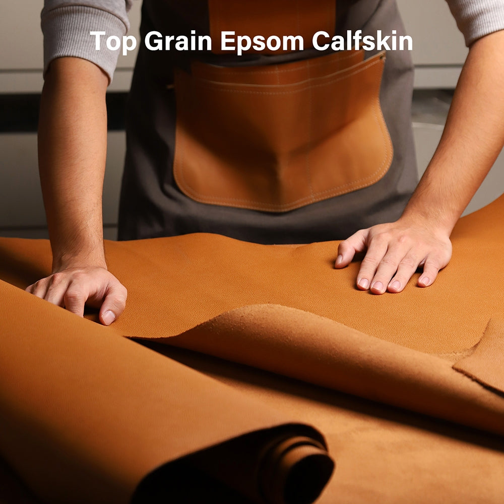 Epsom Calfskin Leather Top Grain Palm Pattern Leather 1/3/5 Sq.ft Irregular | WUTA