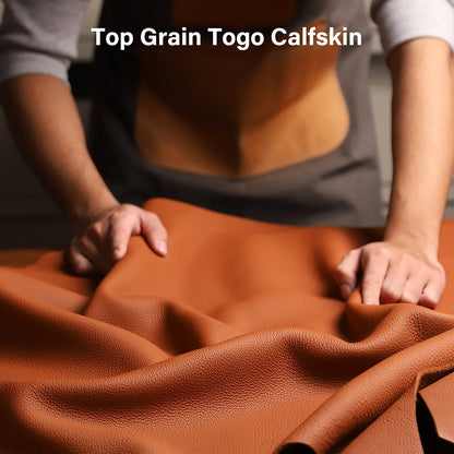 1/3/5 Sq.ft Togo Calfskin Leather Top Grain Pebbled Leather Fabric Lychee Cowhide Chrome Leather | WUTA
