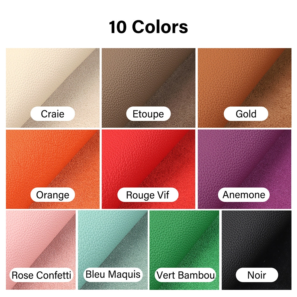 1/3/5 Sq.ft Togo Calfskin Leather Top Grain Pebbled Leather Fabric Lychee Cowhide Chrome Leather | WUTA