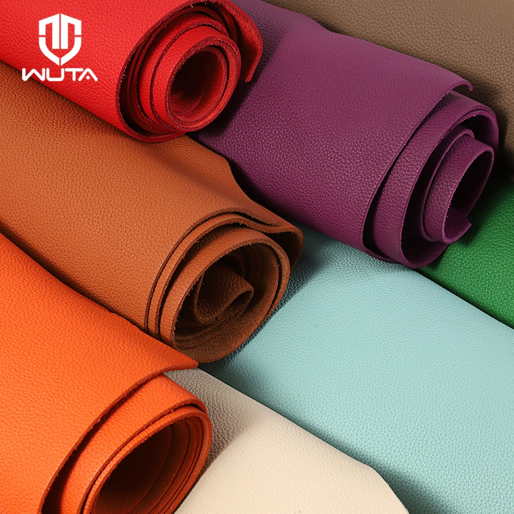 1/3/5 Sq.ft Togo Calfskin Leather Top Grain Pebbled Leather Fabric Lychee Cowhide Chrome Leather | WUTA