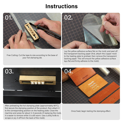 WUTA Resistant High Temperature Double Sided Tape for Hot Foil Stamping Machine Strong Adhesiveness Ultra-thin Transparent Dual-side Tapes