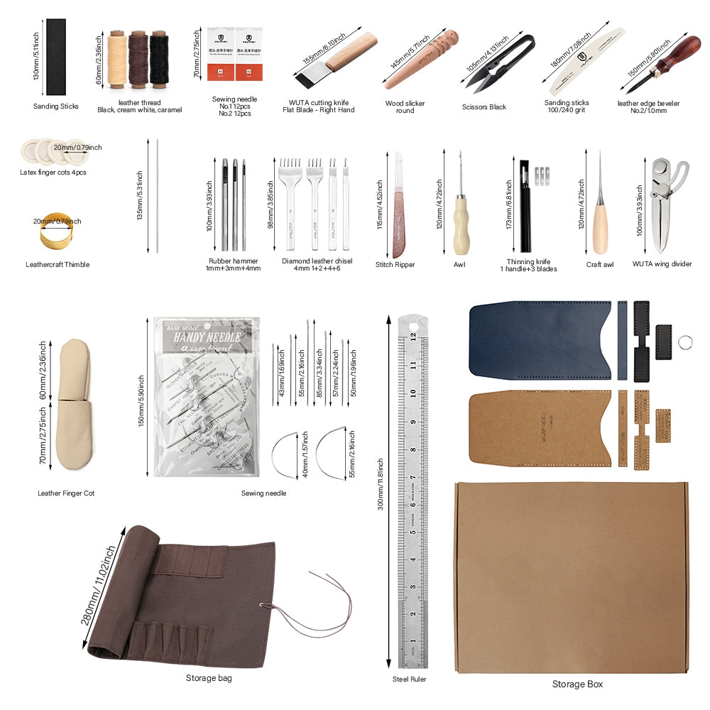 WUTA 63PCS Leather Craft Tool Kit for Beginners – WUTA LEATHER