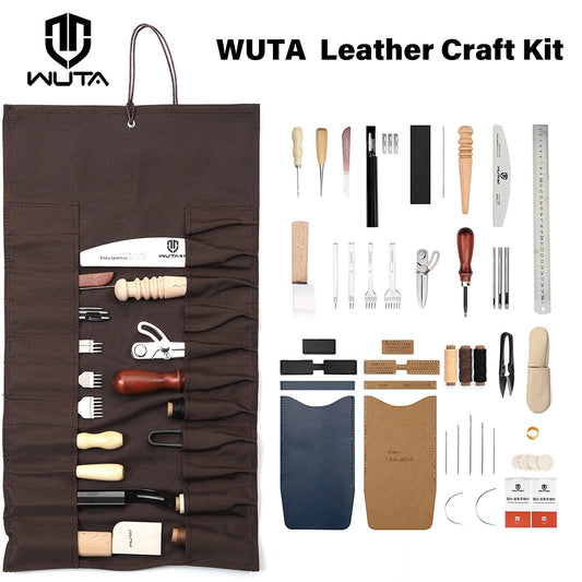 WUTA 63PCS Leather Craft Tool Kit for Beginners