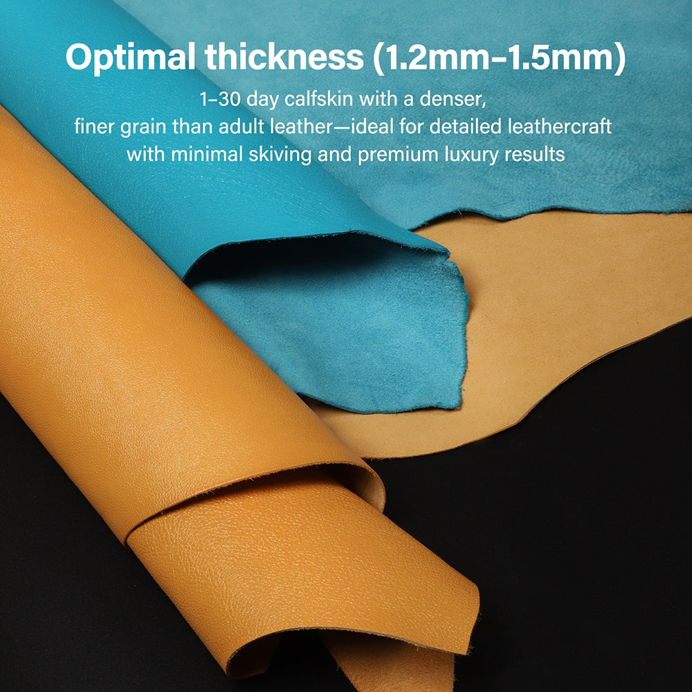 WUTA Italian Full Grain Vegetable Tanned Calfskin Leather Full Hide 3-4oz