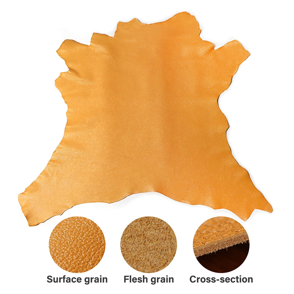 WUTA Italian Full Grain Vegetable Tanned Calfskin Leather Full Hide 3-4oz