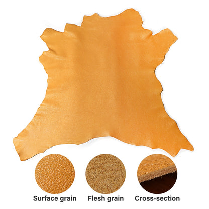 WUTA Italian Full Grain Vegetable Tanned Calfskin Leather Full Hide 3-4oz