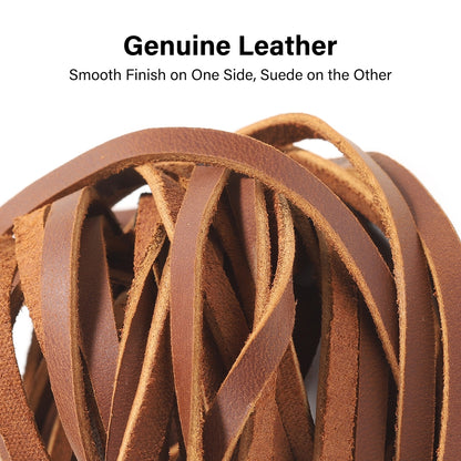 WUTA Flat Genuine Cowhide Leather Cord 1-5-10 Meters