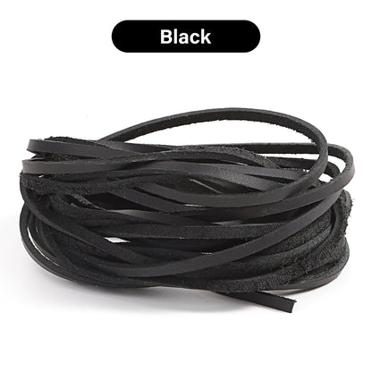 WUTA Flat Genuine Cowhide Leather Cord 1-5-10 Meters