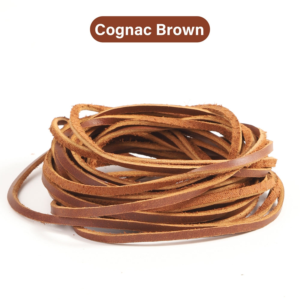 WUTA Flat Genuine Cowhide Leather Cord 1-5-10 Meters