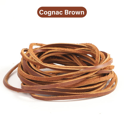 WUTA Flat Genuine Cowhide Leather Cord 1-5-10 Meters