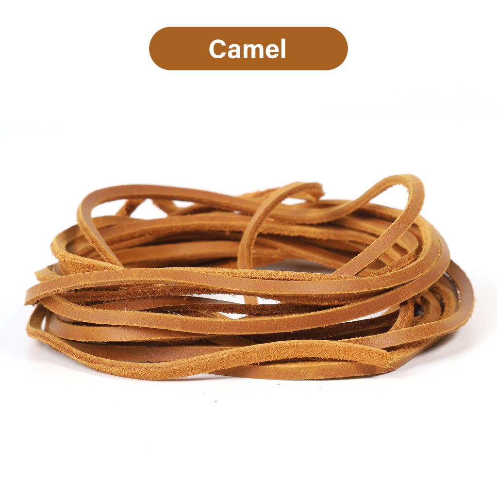 WUTA Flat Genuine Cowhide Leather Cord 1-5-10 Meters