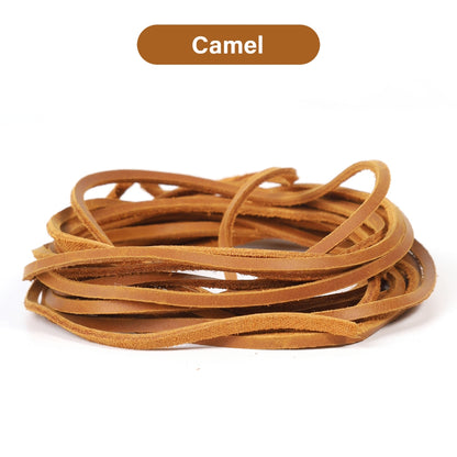 WUTA Flat Genuine Cowhide Leather Cord 1-5-10 Meters