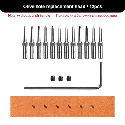 3G Leather Punches Head Replaceable Pricking Iron Removable Diamond Olive Round Hole French Style Chisel DIY Craft Tools| WUTA