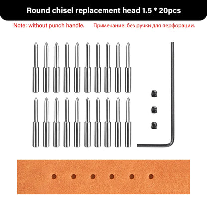 3G Leather Punches Head Replaceable Pricking Iron Removable Diamond Olive Round Hole French Style Chisel DIY Craft Tools| WUTA