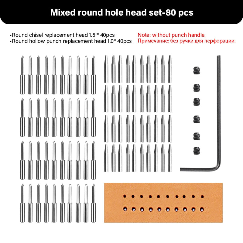 3G Leather Punches Head Replaceable Pricking Iron Removable Diamond Olive Round Hole French Style Chisel DIY Craft Tools| WUTA