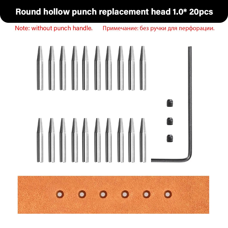 3G Leather Punches Head Replaceable Pricking Iron Removable Diamond Olive Round Hole French Style Chisel DIY Craft Tools| WUTA