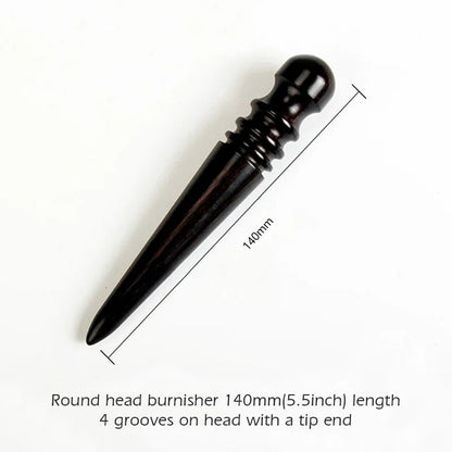 High Density Ebony Black Wood Leather Edge Burnisher Slicker | WUTA