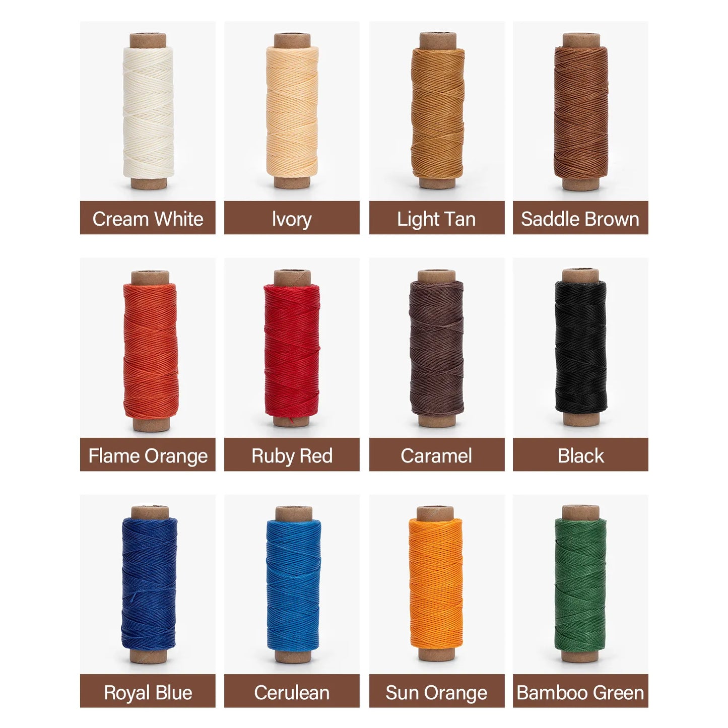 Round Waxed Threads 1 Set 12 Colors  Hand Sewing Line | WUTA