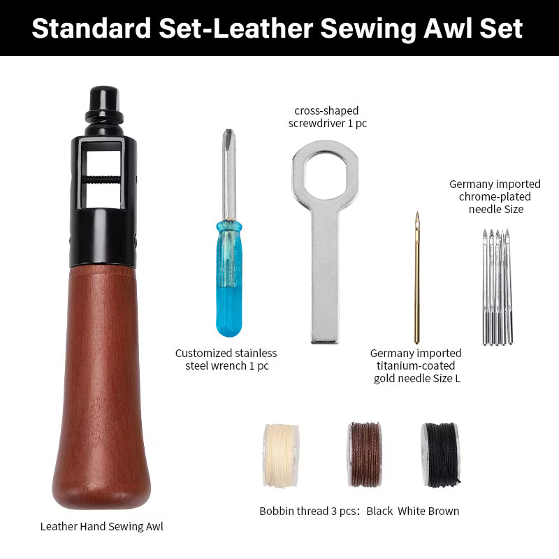 Leather Sewing Awl  Kit Leathercraft Stitch Awl Tool Set | WUTA