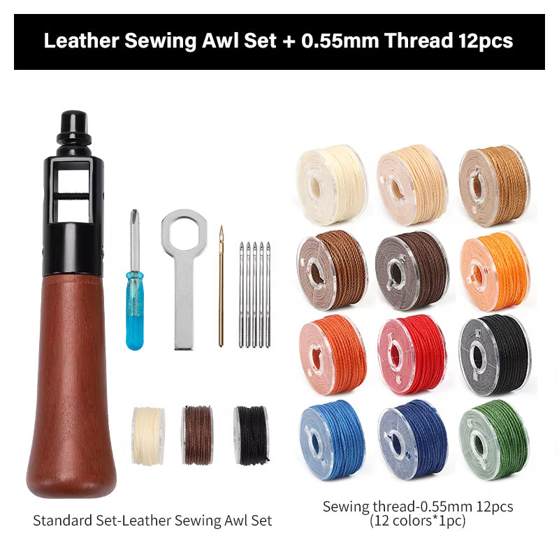 Leather Sewing Awl  Kit Leathercraft Stitch Awl Tool Set | WUTA