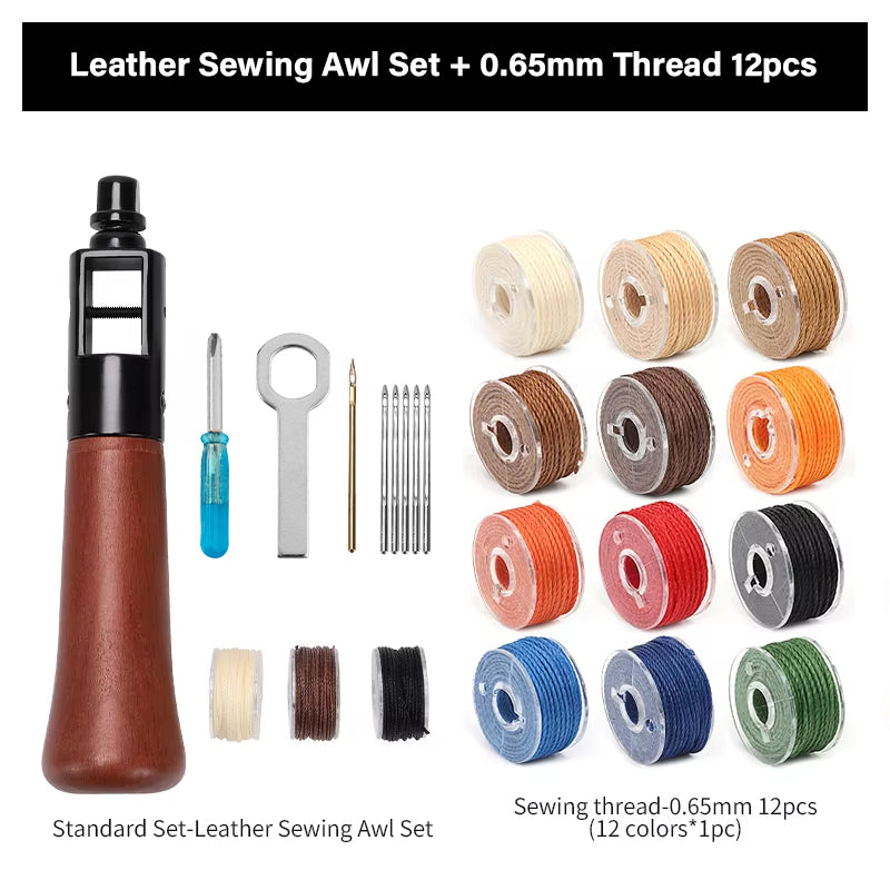 Leather Sewing Awl  Kit Leathercraft Stitch Awl Tool Set | WUTA