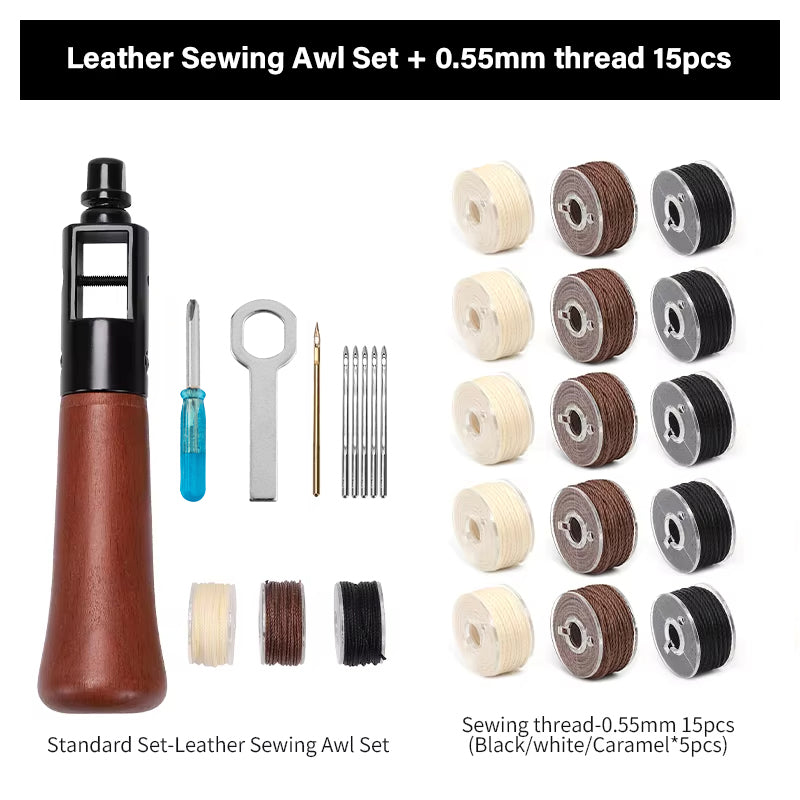 Leather Sewing Awl  Kit Leathercraft Stitch Awl Tool Set | WUTA