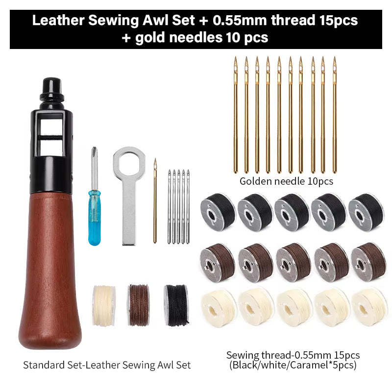 Leather Sewing Awl  Kit Leathercraft Stitch Awl Tool Set | WUTA