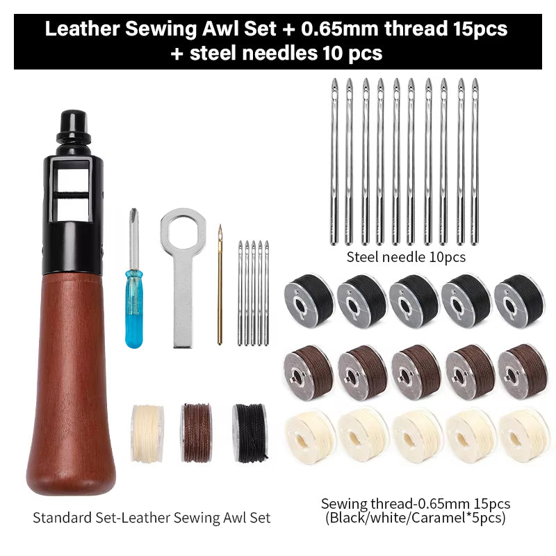 Leather Sewing Awl  Kit Leathercraft Stitch Awl Tool Set | WUTA