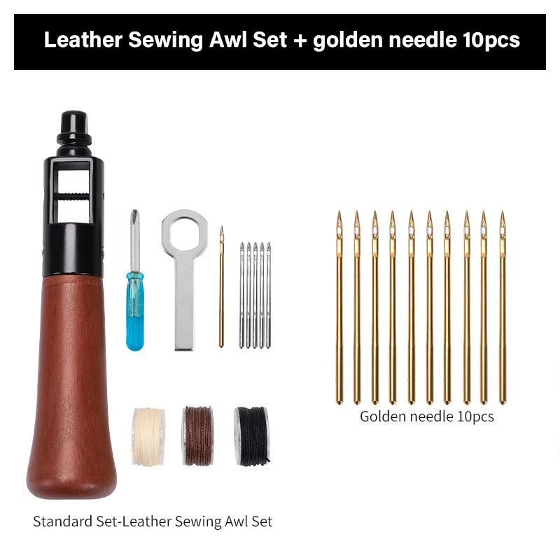 Leather Sewing Awl  Kit Leathercraft Stitch Awl Tool Set | WUTA