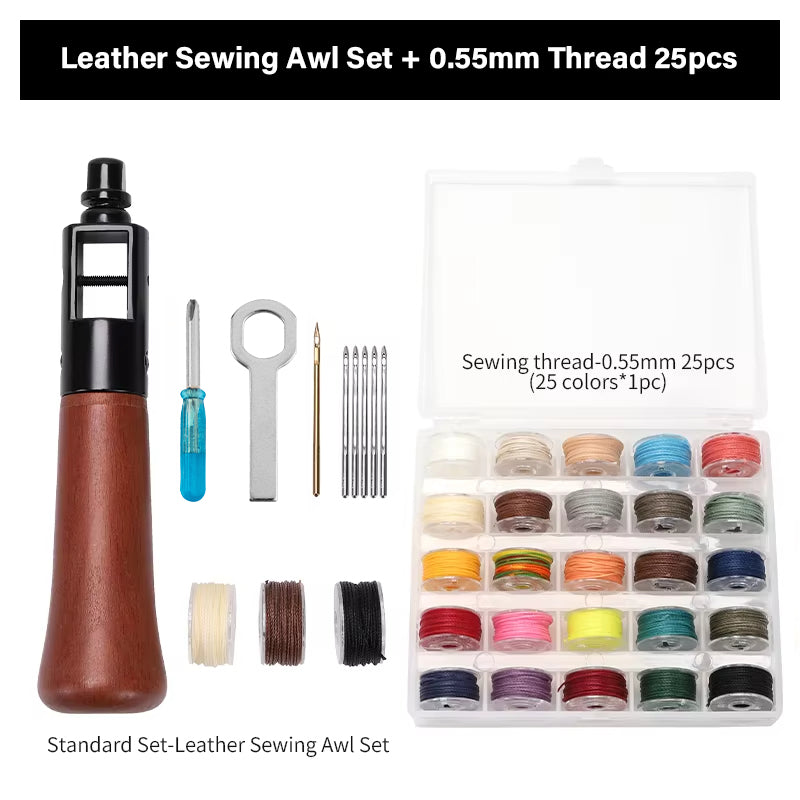 Leather Sewing Awl  Kit Leathercraft Stitch Awl Tool Set | WUTA