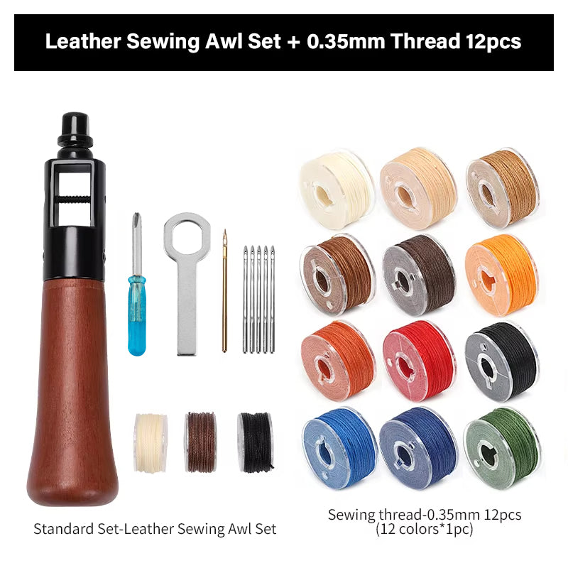Leather Sewing Awl  Kit Leathercraft Stitch Awl Tool Set | WUTA