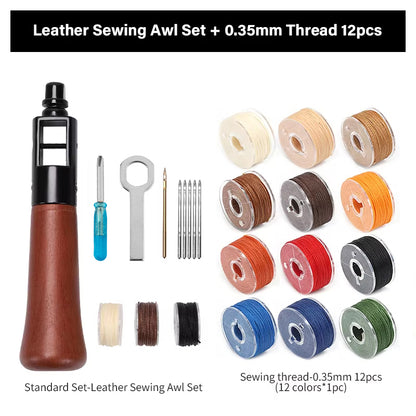 Leather Sewing Awl  Kit Leathercraft Stitch Awl Tool Set | WUTA