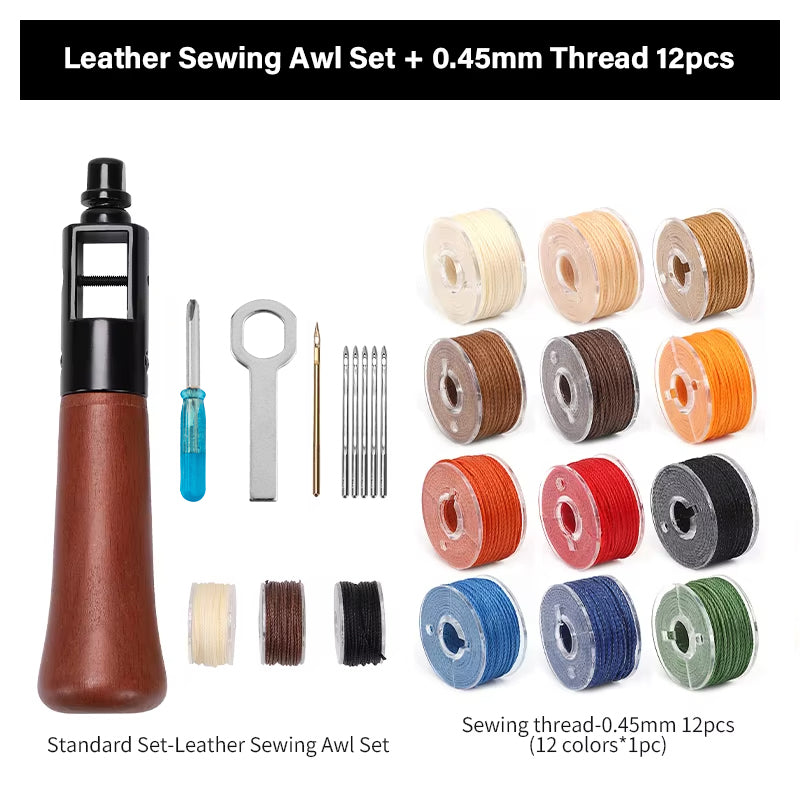 Leather Sewing Awl  Kit Leathercraft Stitch Awl Tool Set | WUTA