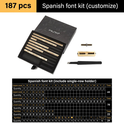 Customized French/German/Spanish Alphabet Brass Stamps Set for Leather Embossing | WUTA