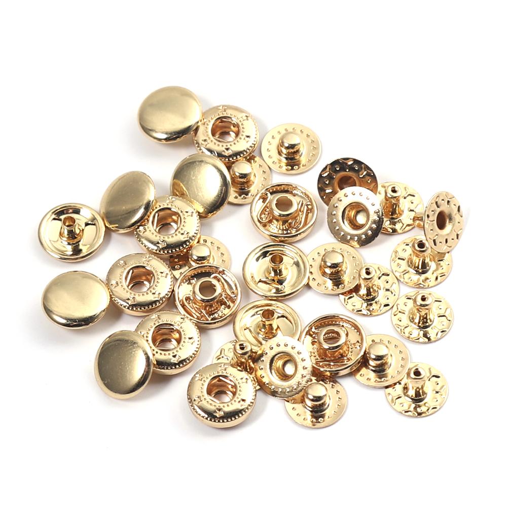 WUTA 100 Sets Sewing Snaps Solid Brass Snap Fasteners Press Studs Poppers  Clothing Bag Jacket Leather Craft Buttons for Clothes, Jackets, Jeans  Wears