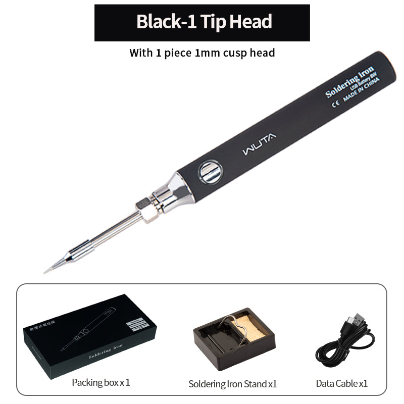 WUTA USB Charging Thread Cord Burner Welding Pen Portable Soldering Iron