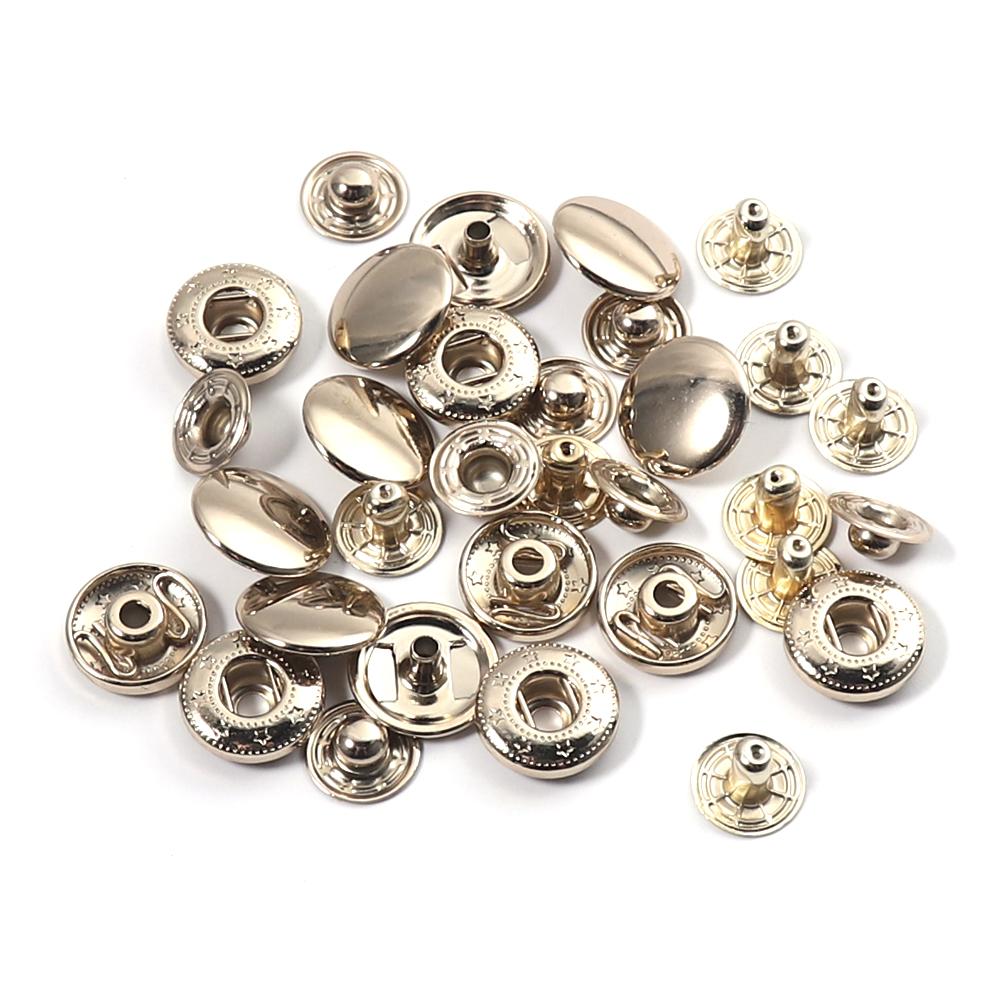 WUTA 20set Solid Brass Snap Fasteners Metal Snaps Button Press Studs fai da te Pelle Craft Tools Accessori di cucitura 8/10/12.5/15mm