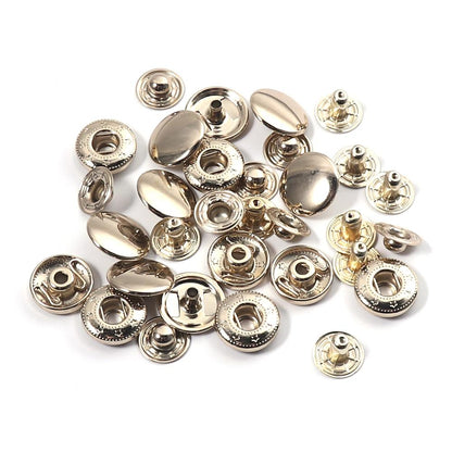 50 Sets Silver Sew On Snaps Buttons Metal Snaps Fasteners Press Studs  Buttons