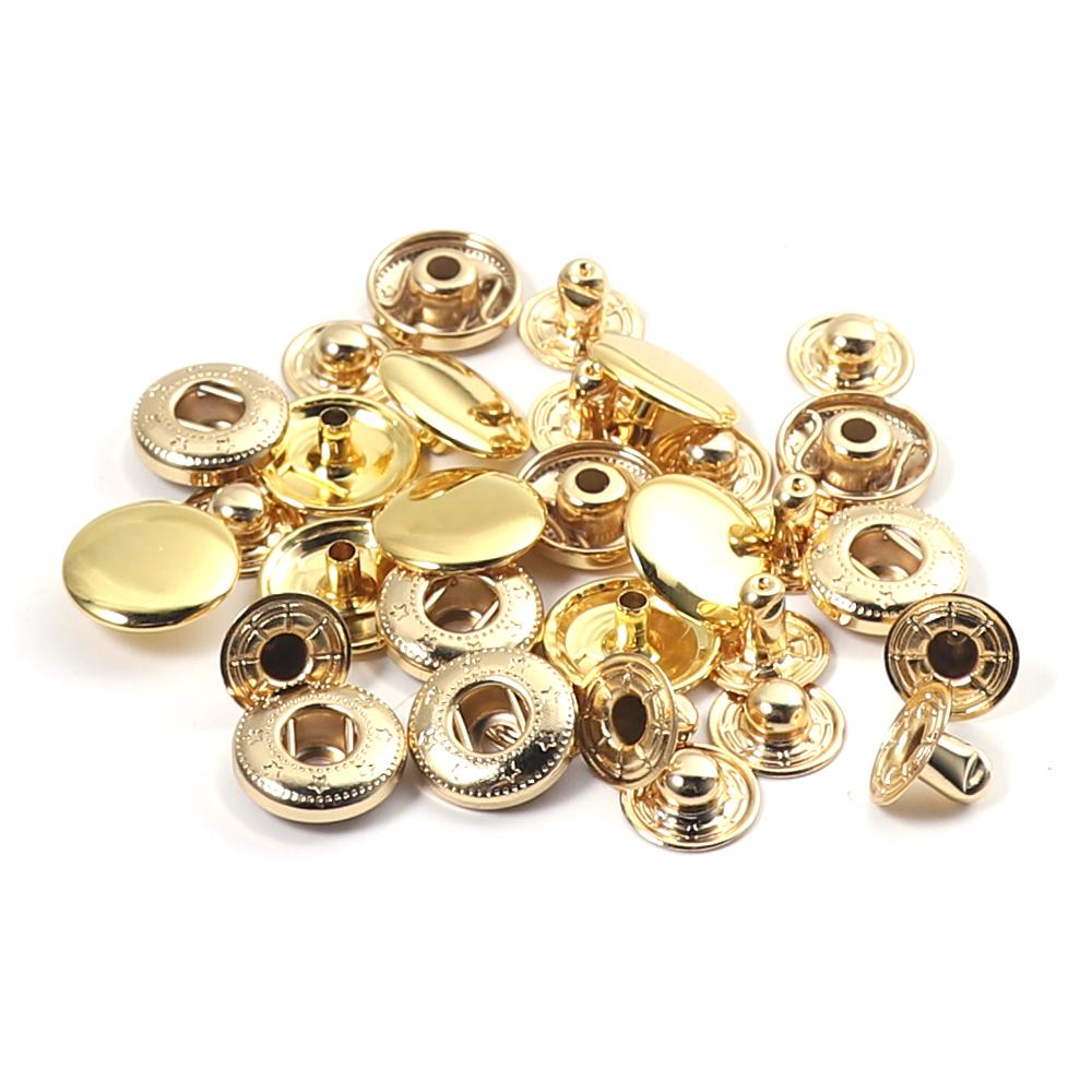 WUTA 20set Solid Brass Snap Fasteners Metal Snaps Button Press Studs fai da te Pelle Craft Tools Accessori di cucitura 8/10/12.5/15mm