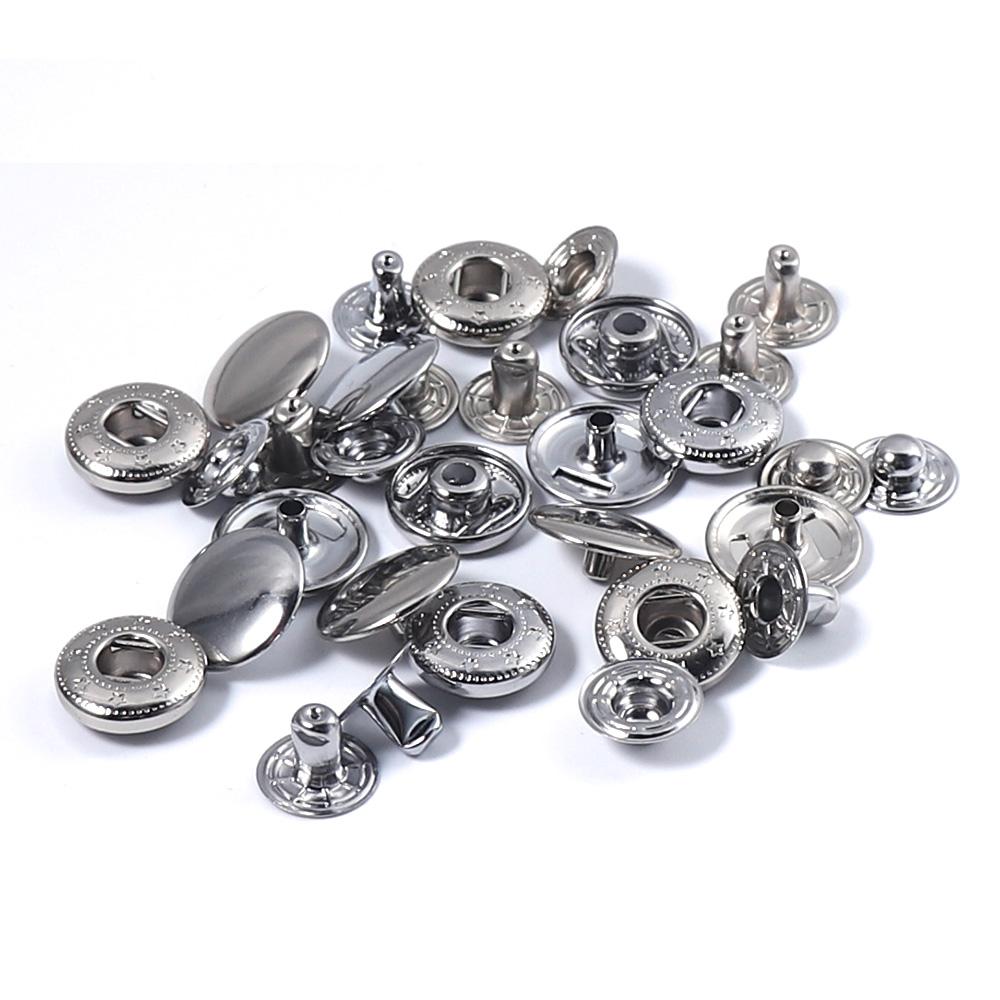 20 Sets Metal Snap Buttons Nickel Brass Sew On Snap Fasteners