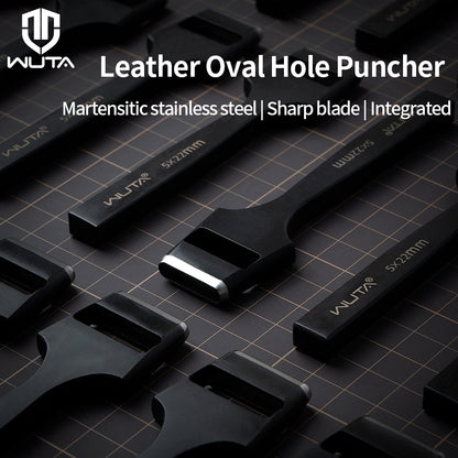 WUTA Leather Belt Hole Puncher Oval Hole Strap Watch Band Flat Punches Heavy Duty Oblong Punch Tools